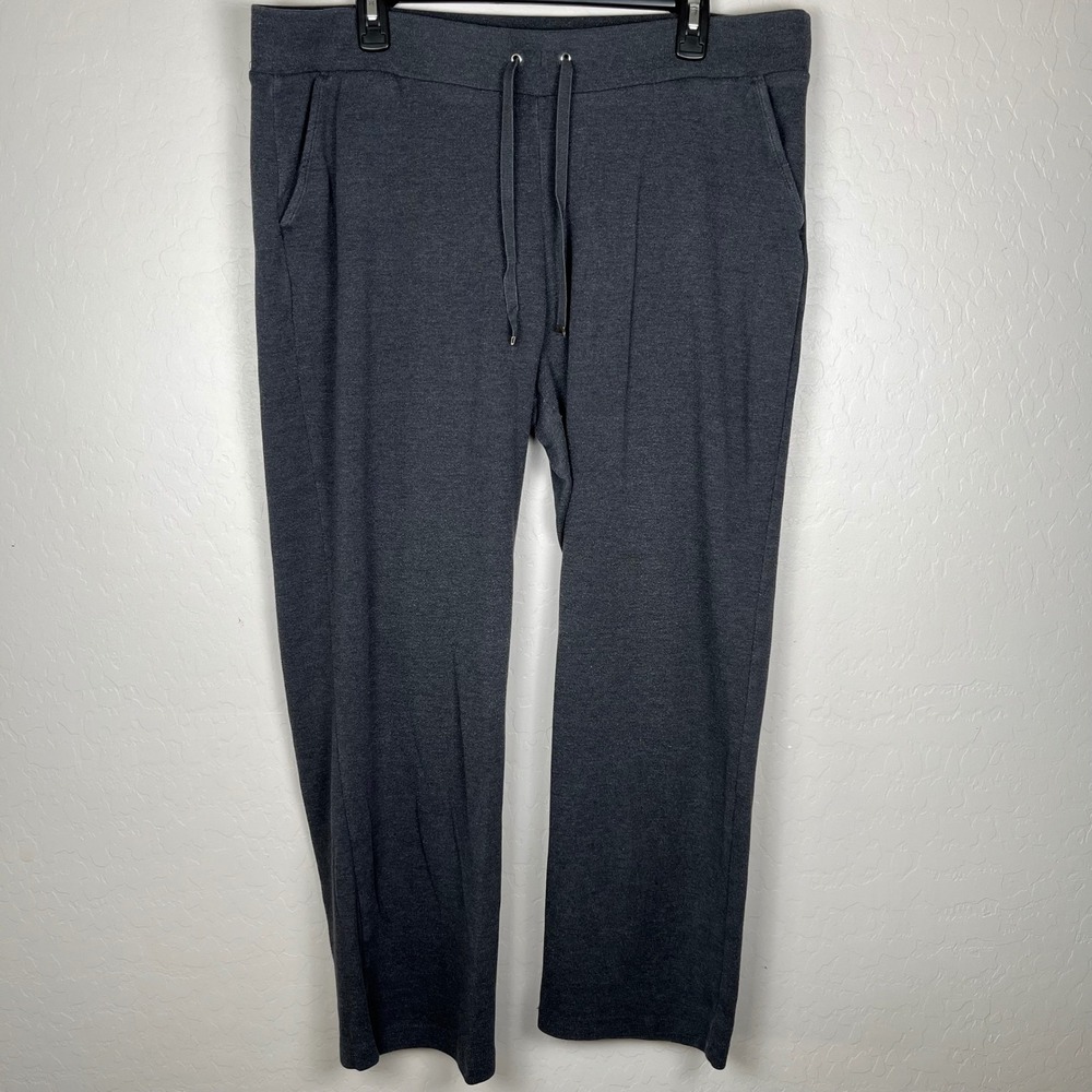 Croft & Barrow Lounge Pants Womens L Gray Drawstring Stretch‎ Knit Comfy Casual